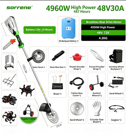 Sorrene Multifunctional Lawn Mower (with interchangeable blades)