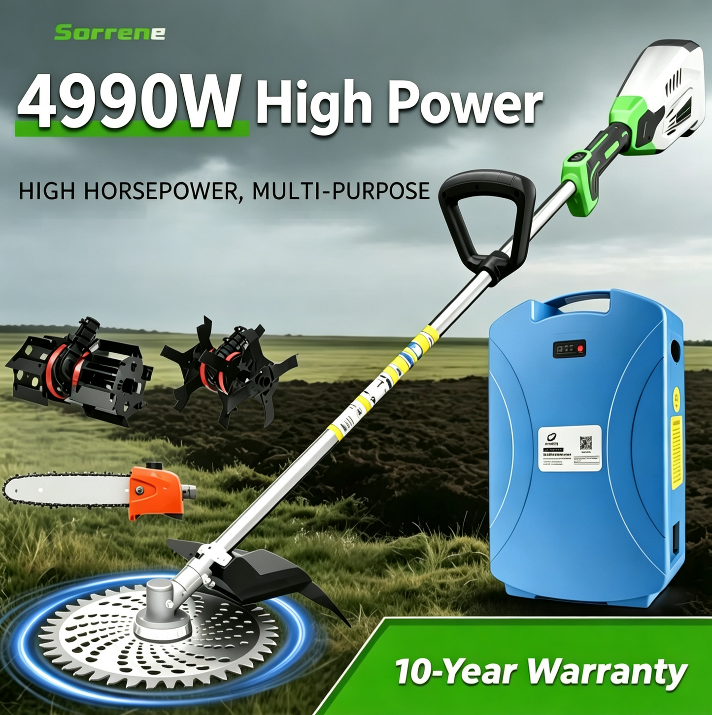 Sorrene Multifunctional Lawn Mower (with interchangeable blades)